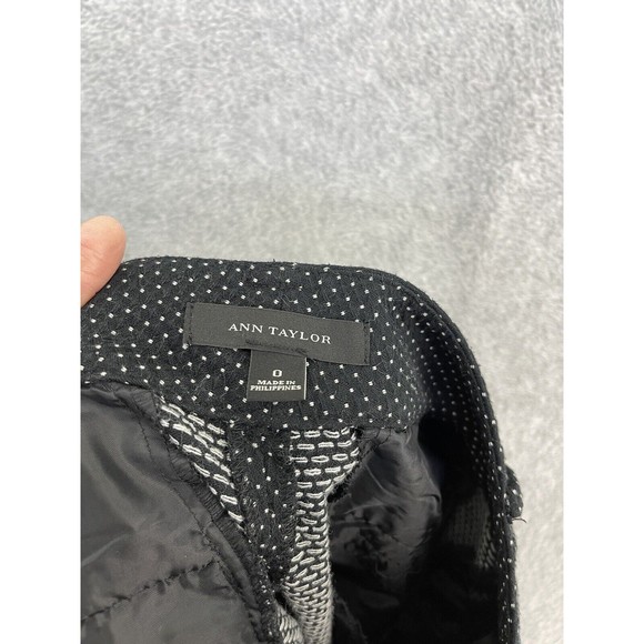 Ann Taylor Women's Pants Micro Black White Polka Dot Size 0 Straight Leg - Picture 5 of 10